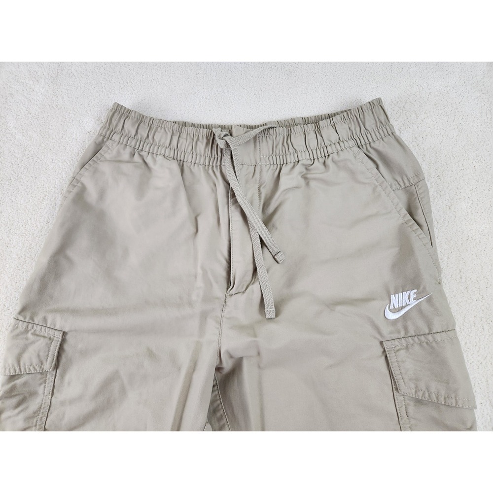 Mens Nike Tan Cargo Joggers with Drawstring Pockets Size Medium - Picture 3 of 5
